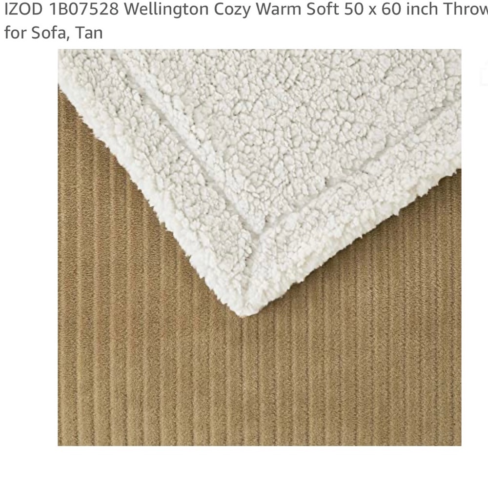 IZOD Ribbed Plush Sherpa Throw - Picture 3 of 6